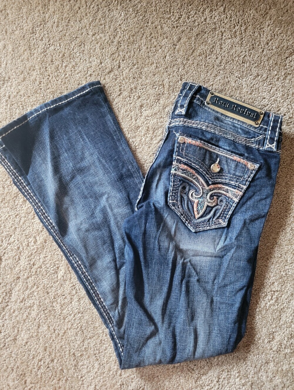 Rock Revival Bootcut Jeans Tall Blingy Rhinestone Jeweled Jean Denim